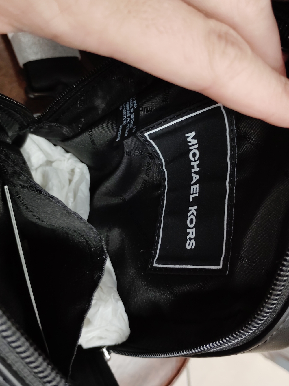 Michael Kors Men's Black MK Monogram Crossbody Sling Bag - Picture 3 of 9